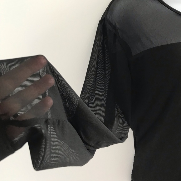 NWOT Red Coral Black Sheer Décolleté and Long Sleeves Blouse Top Plus Size - Picture 14 of 16